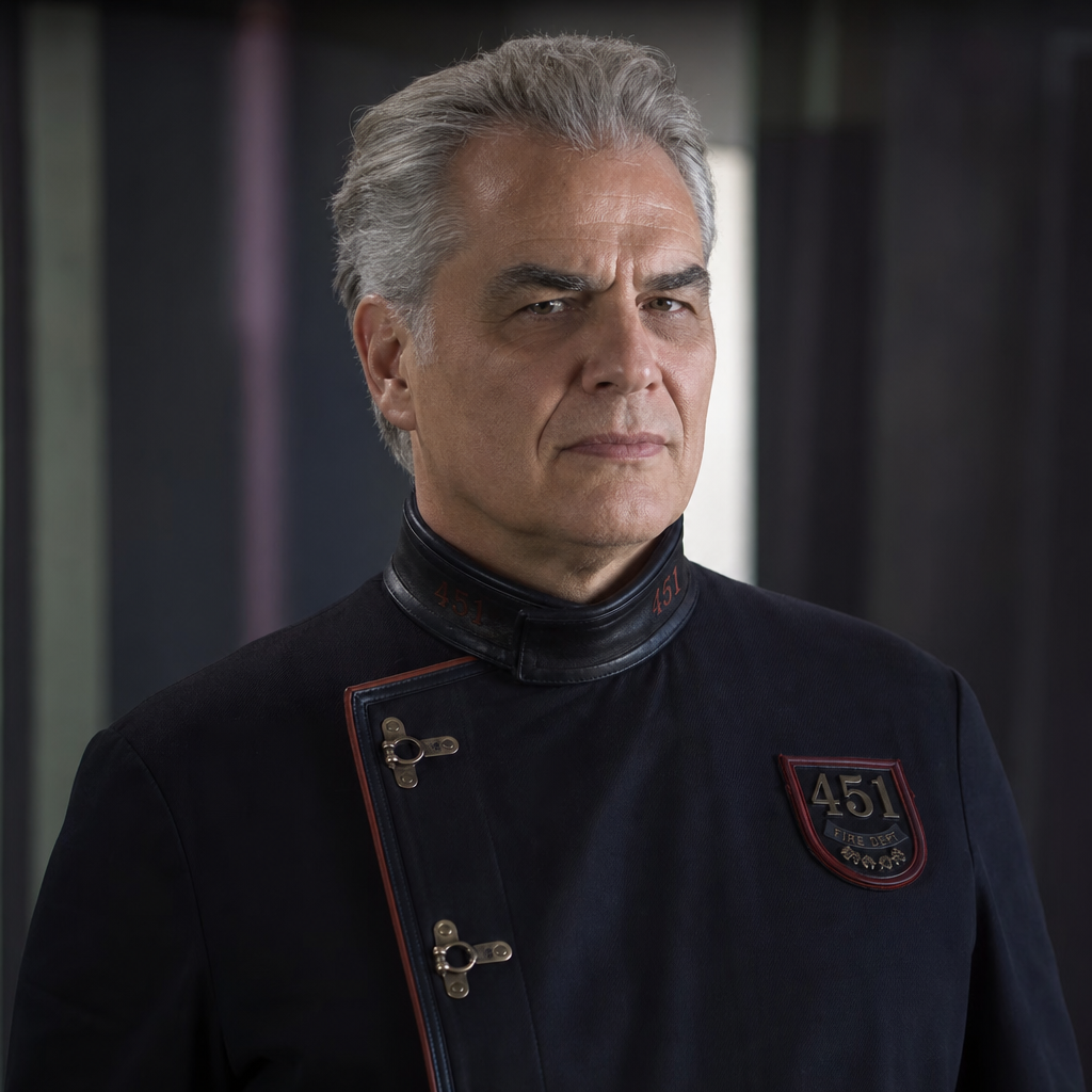 Portrait of Captain Beatty, a character in Farenheit 451