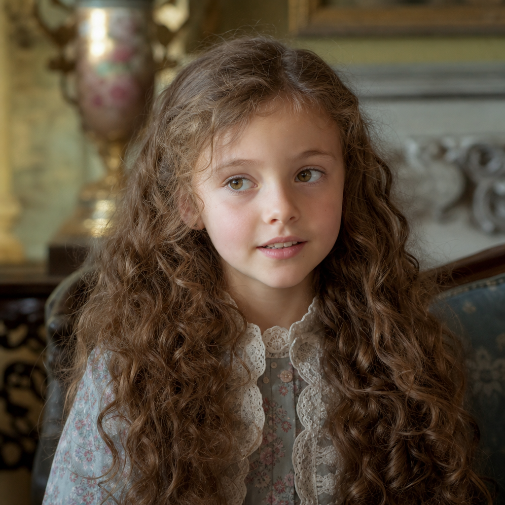 Portrait of Adèle Varens, a character in Jane Eyre