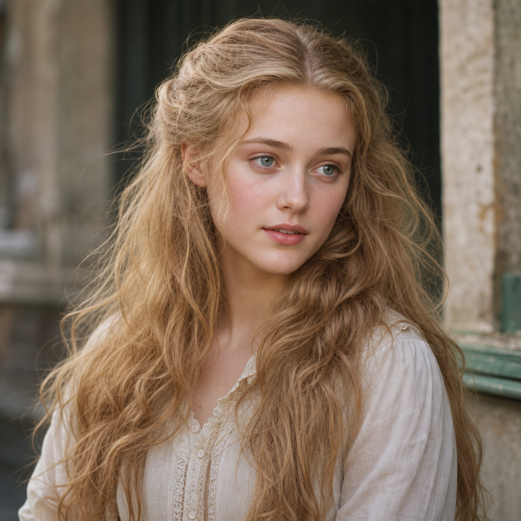 Portrait of Cosette, a character in Les Misérables