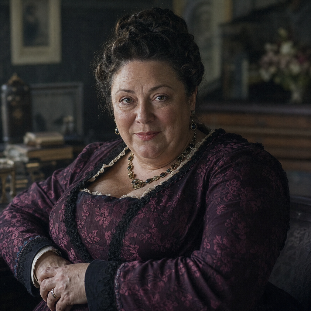 Portrait of Mrs. Cadwallader, a character in Middlemarch
