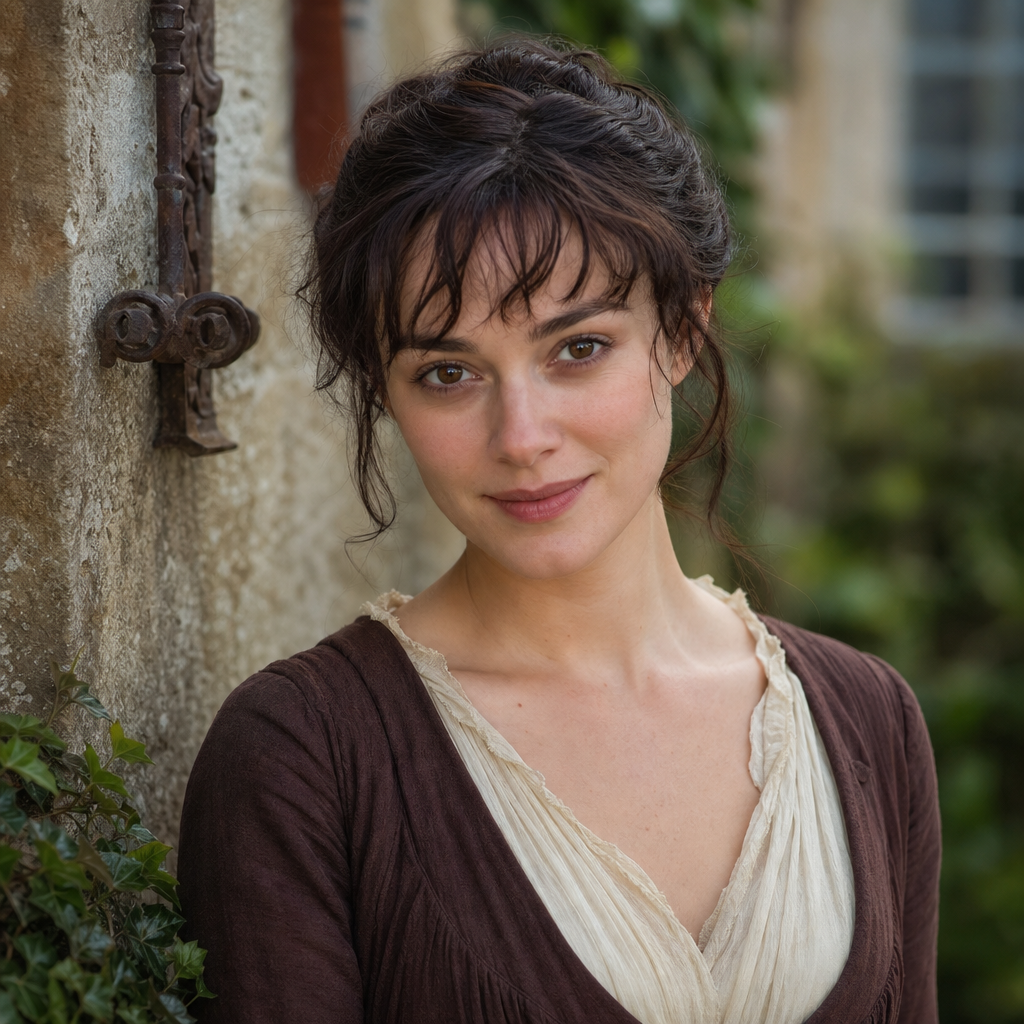 Portrait of Elizabeth Bennet (Bennets, bonnet, Lizzy), a character in Pride and Prejudice