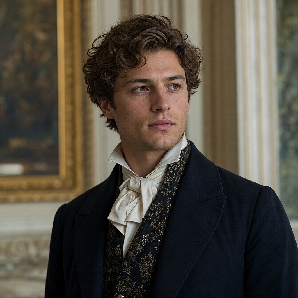 Portrait of Albert de Morcerf, a character in The Count of Monte Cristo
