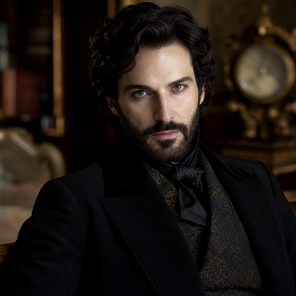 Portrait of Edmond Dantès / the Count of Monte Cristo, a character in The Count of Monte Cristo