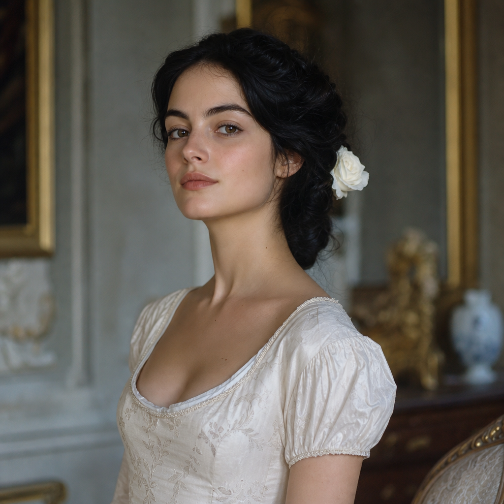 Portrait of Mademoiselle Eugénie Danglars, a character in The Count of Monte Cristo