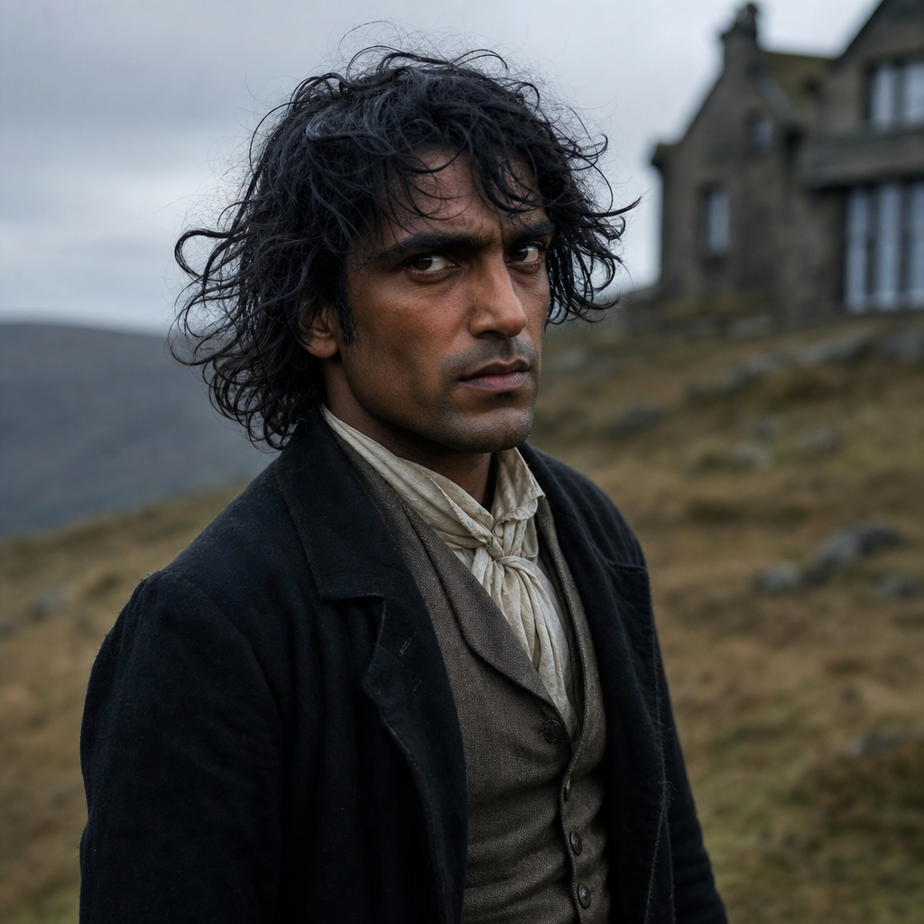 Portrait of Mr. Heathcliff, a character in Wuthering Heights