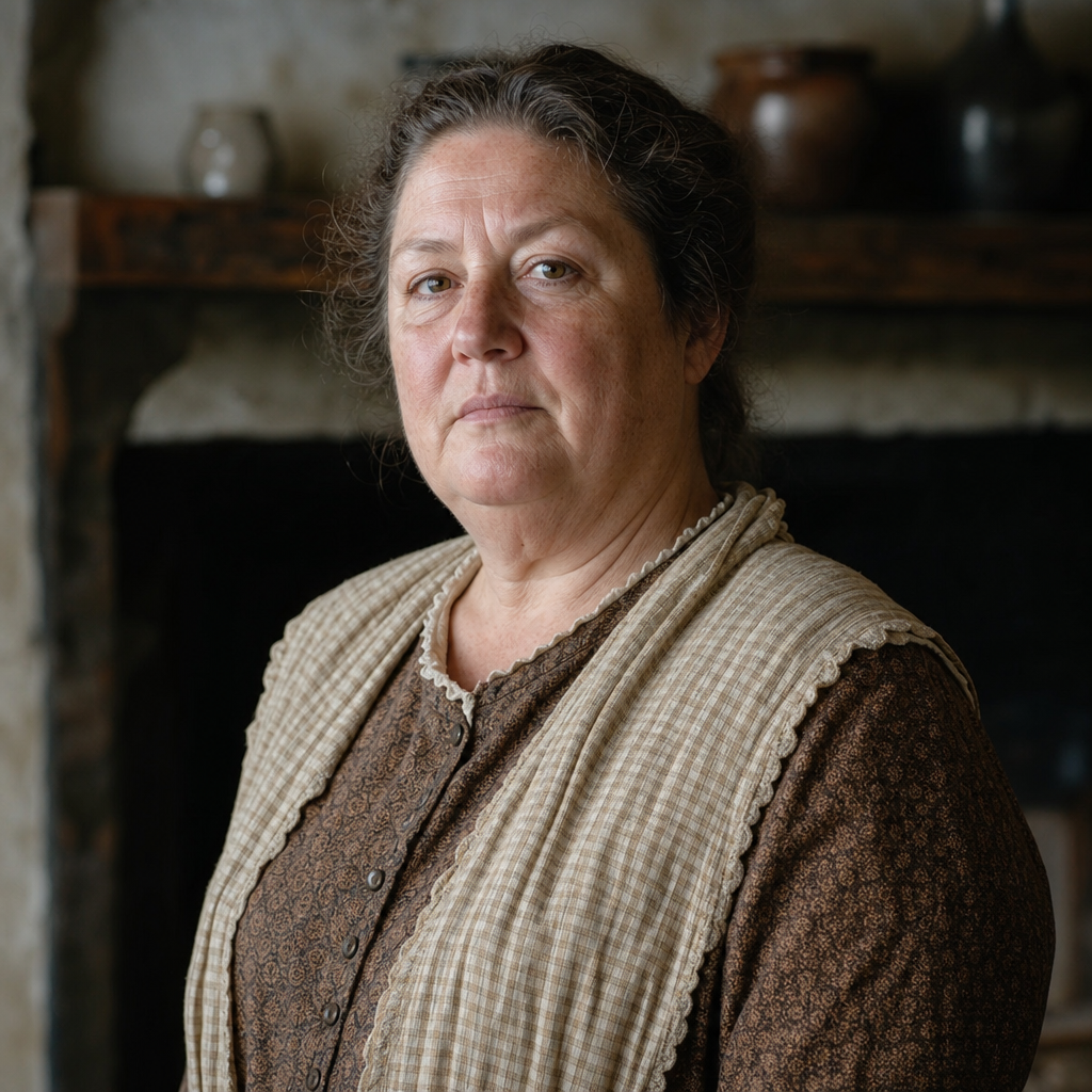 Portrait of Ellen Dean (Nelly Dean), a character in Wuthering Heights